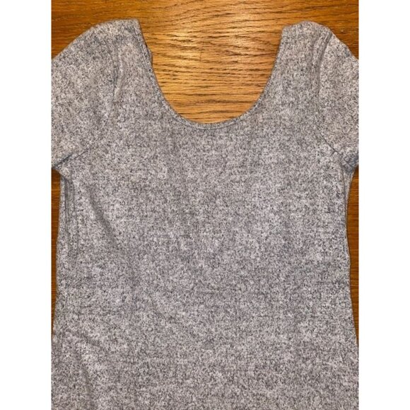 Heather Gray Long Sleeve Knit Dress With Tie Back Detail - Picture 3 of 4
